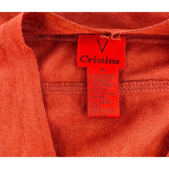 Cristina Womens Rust Wrap Cardigan With Floral Embroidery size Medium - Picture 2 of 4